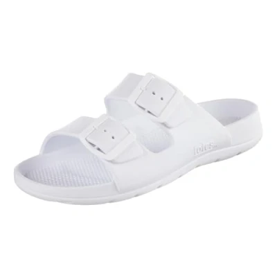 Image of totes Women&#039;s Everywear Adjustable Double Buckle Slide Sandal, White, 7 UK