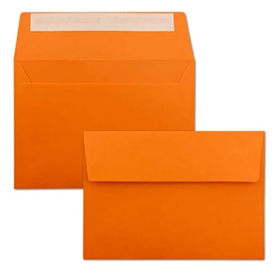 Image of Neuser colourful, self adhesive C6 envelopes, 162 mm x 114 50 Umschläge Orange