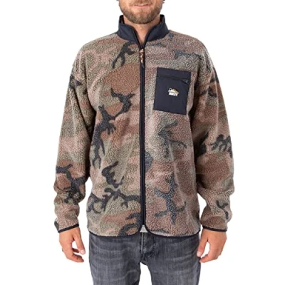 Image of Hurley Men&#039;s Boulder Camo Burrito Zip Sweatshirt, Olive, XXL