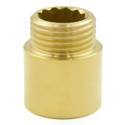 Image of Hot Flow 20mm Rigid Radiator Valve Extensions 1/2 inch BSP Unlacquered Brass