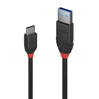 Image of LINDY 36914 0.15 m USB 3.1 Type C to A Cable, Black Line