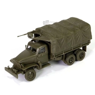 Image of Forces of Valor FOV 873006A automobile 1:72 US 2.5 to. Normandy Truck 1944 standing, Diorama, Military Model Making, Plastic kit, Brown