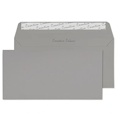 Image of Blake Creative Colour DL+ 114 x 229 mm 120 gsm Peel &amp; Seal Wallet Envelopes (225) Storm Grey Pack of 500