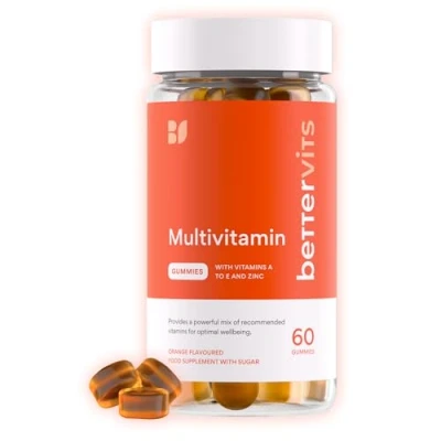 Image of Bettervits Multivitamin Gummies 8 Minerals &amp; Vitamins Orange Flavour