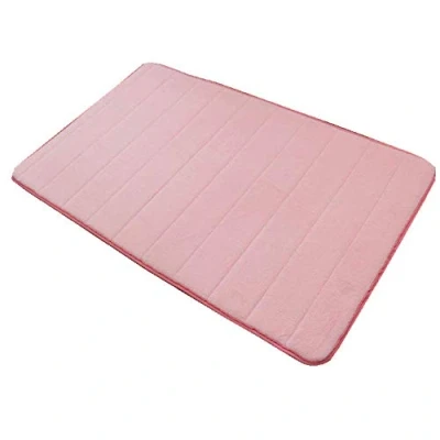 Image of VSUSN Memory Foam Bathroom Rug Non Slip Bath Mat Absorbent Mats Shower Mats, Microfibre, pink, 40 x 60 cm