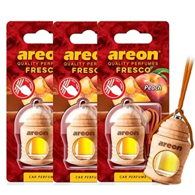 Image of AREON Fresco Car Air Freshener Peach 4 Milliliters Multi Pack Of 3