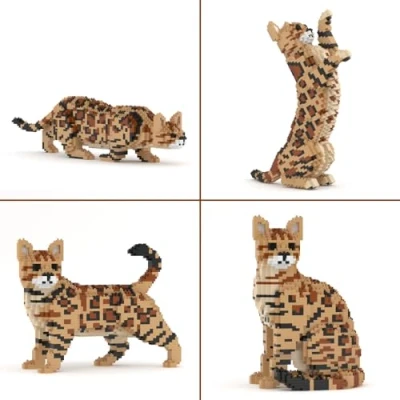 Image of JEKCA Bengal Cat 4 in 1 Pack 01S M01 Plastic Building Blocks Age 14+