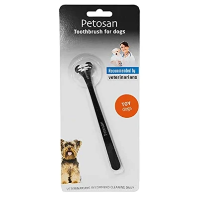 Image of Petosan Double Headed Toothbrush for Toy Dogs/Puppies Effective Dental Care, Reduces Plaque and Tartar, Veterinarian Approved (0 3kg)