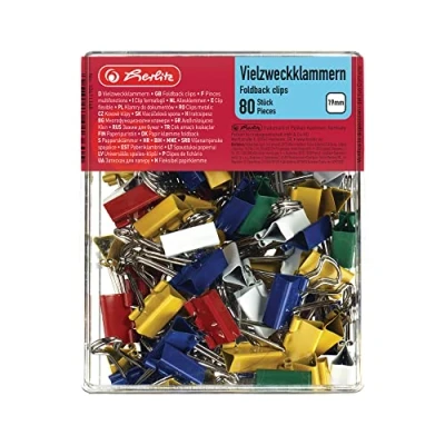 Image of Herlitz 19mm Fold Back Clips (80 Pieces)