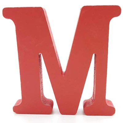 Image of Toifucos Wooden Letters, A Z DIY English Alphabet Craft Ornaments for Home Wedding Birthday Party Decoration Accessories, Red 1 pcs M
