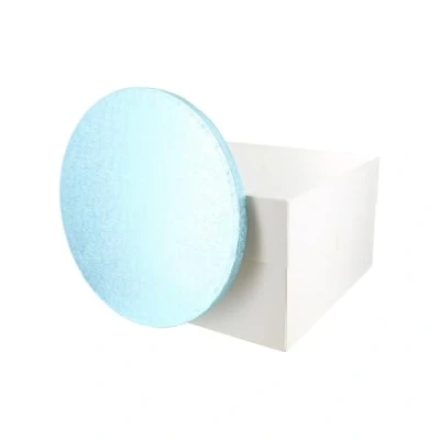 Image of Culpitt Light Blue Board &amp; Box Set 10&quot; White Cake Drum, And Board, Transport Combo
