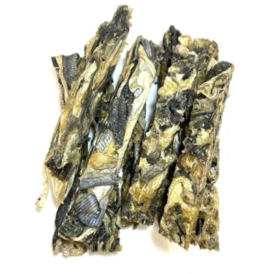 Image of Dried Fish Fingers 500g 100% Natural Skin Dog Treats Chews Hypo Allergenic Grain Free Gluten LOD1