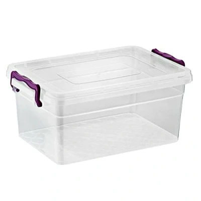 Image of Asude Plastic Storage Box Boxes Lid Handles Food Container Home Kitchen Office UK, 30L
