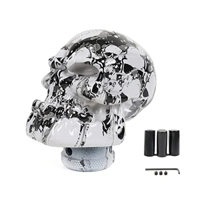 Image of muge racing Gear Shift Knob Skull Head Car Shifting Stick for Most Manual Auto Transmissions,Black