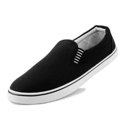 Image of DUNLOP Mens Canvas Shoes Slip On Boat Deck Yachting Summer Plimsoll Casual Pumps Trainers (Black, UK Footwear Size System, Adult, Men, Numeric, Medium, 12)