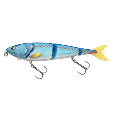 Image of Berkley Zilla Swimmer, Fishing Hook, Hard Lure, Slow Sinking 4 Piece Swimbait with extremely natural action Fusion 19 Treble Hooks Lead Free PredatorFishing, Pike, Unisex, Rudd, 45g 190mm