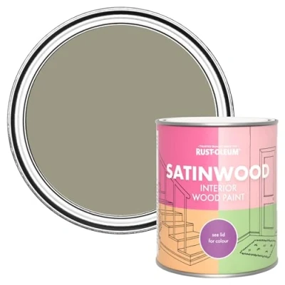 Image of Rust Oleum Green Satinwood Interior Wood Paint Grounded 750ml