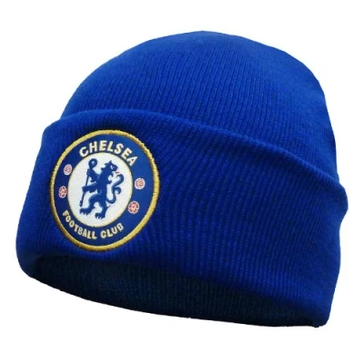 Image of Chelsea FC Official Football Gift Knitted Bronx Beanie Hat Royal Blue