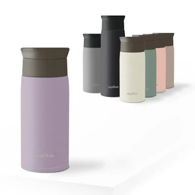 Image of eppikan eppiToGo Insulated Mug, Stainless Steel Coffee Cup, Travel Mug 350 ml, 500 with 360 hygienic Drinking Opening (Pastel Purple, ml)