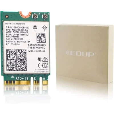 Image of EDUP WiFi 6E Wireless Card Intel AX210 NGW Bluetooth 5.3 Tri Band 5400Mbps Network Adapter for Laptop Support Windows 10/11 (64bit) M.2/NGFF