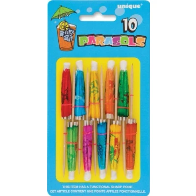 Image of Assorted Color Paper Umbrella Picks (10cm) 10 Count Vibrant, Fun &amp; Festive for Cocktails Appetizers