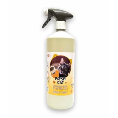 Image of Litter Tray Cleaner Deodoriser Fresh Cat Trigger Spray Bottle 1L (SHERBET LEMON)