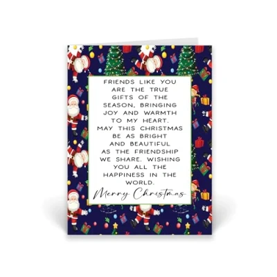 Image of Rib ticklerz Christmas Card For Friends Special Friend Colleague Xmas Cards Friendship Best Joy And Warmth To My Heart Bestie Mate CD978