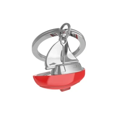 Image of O meta[l]morphose METALMORPHOSE MTM052 Red Boat Keyring 32 Contemporary, Red, 32, Contemporary