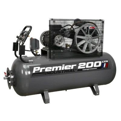 Image of Sealey Premier Air Compressor 200L Belt Drive 5.5hp 3ph