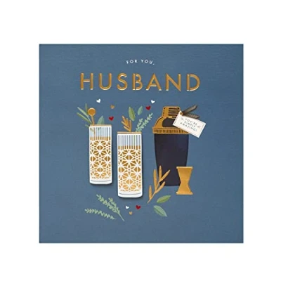 Image of UK Greetings Birthday Card for Husband Drinks Design
