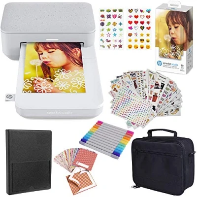 Image of HP Sprocket Studio 4x6 Instant Photo Printer UK Plug Starter Bundle