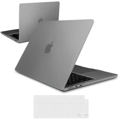 Image of iNeseon Case Compatible with 2024 2023 MacBook Air 15 inch M3 A3114 / M2 A2941, Plastic Slim Hard Shell Cover + Keyboard for 15, Matte Space Gray