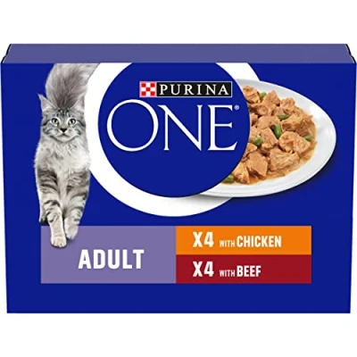 Image of Purina ONE Adult Cat Food Chicken and Beef 8x85G, Pack of 5