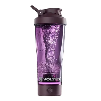 Image of VOLTRX VortexBoost Electric Shaker Bottle, USB C Rechargeable Protein Shake Mixer, Cups for Shakes and Meal Replacement Shakes, BPA Free, Made with Tritan,Purple