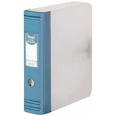 Image of Hermes A4 80mm 2D Ring Polypropylene Box File Blue