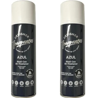 Image of The Urban Company Air Freshener Blast Can 2 x Azul Designer Fragrances Spray 300ml Car Home