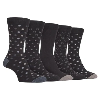 Image of Farah 5 Pack Mens Thin Breathable Classic Patterned Soft Top Office Cotton Dress Socks (6 11 uk, CS190DENTEL (Argyle))