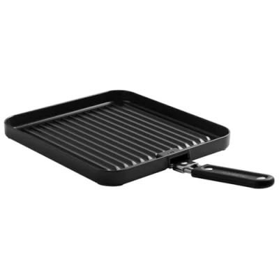 Image of Cadac Universal Ribbed Grill Plate Aluminium Barbecue Accessories Camping Cooking Black