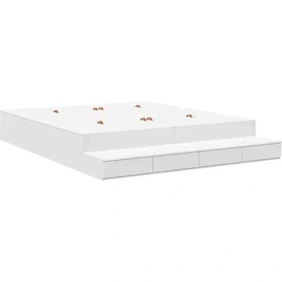 Image of vidaXL Storage Bed Frame White 180x200 cm