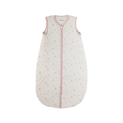 Image of Silentnight Safe Nights Baby Sleeping Bag 2.5 Tog Swaddle Wearable Blanket Sleeveless for 0 6 Months Breathable Soft Touch Cotton Jersey Pink Stars