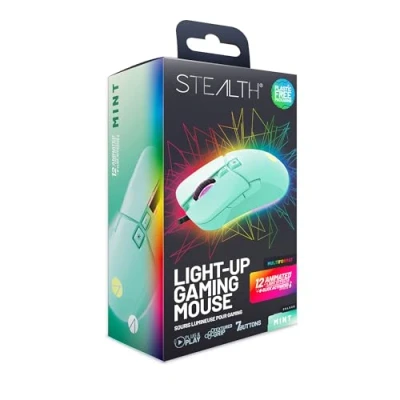 Image of STEALTH Pastel Green LED Light Up 7 Button Gaming Mouse Comaptible with Consoles and PC