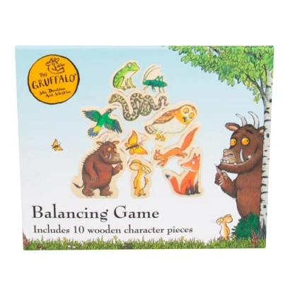 Image of The Gruffalo Wood Character Balancing Game. Includes 10 Wooden Pieces Featuring Classic Illustrations. Officially Licensed Merchandise. Learning Games For Ages 4+. Kids Toddler