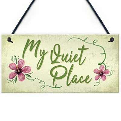 Image of RED OCEAN Quiet Place Garden Hanging Sign Shed SummerHouse Plaque MUM NAN Women Gifts for Her