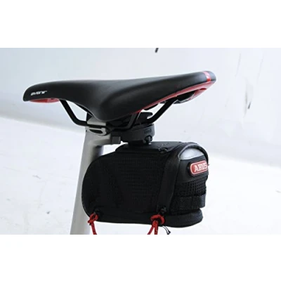 Image of ABUS ULTIMATE CLIP ON OFF BIKE SADDLE BAG ONYX ST 85 KF CHALLENGE QUICK RELEASE BICYCLE STASH