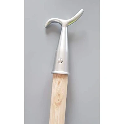 Image of Pole Hook and for Sash Windows Skylight Velux Window Loft Attic Blinds Boat Hooks (Satin Chrome &amp; Pole)
