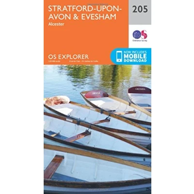 Image of Explorer 205 Stratford upon Avon &amp; Evesham Map With Digital Version