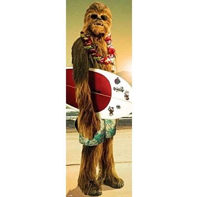 Image of Star Wars Poster Chewbacca Surfin&#039; (53cm x 158cm) + a surprise poster!