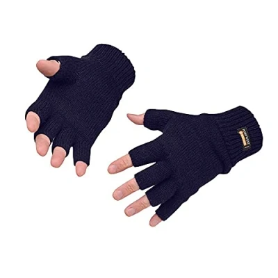 Image of Portwest Fingerless Knit Insulatex Glove, Size: One Size, Colour: Navy, GL14NAR