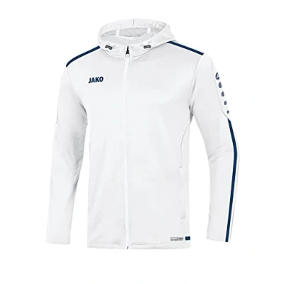 Image of JAKO Women&#039;s Striker 2.0 Hooded Jacket, White/Navy, 34 (EU)