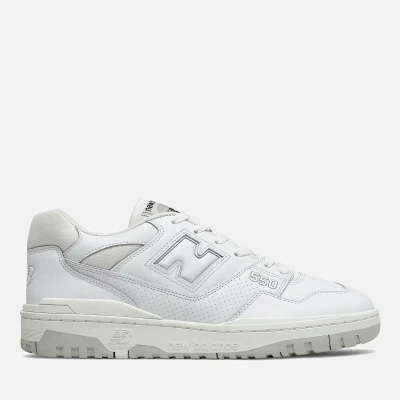 Image of New Balance BB550 Unisex Trainers, Size: 3.5, White Leather and textile